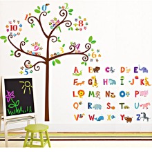아이방 어린이집 벽면꾸미기 스티커 데코월 스티커 알파벳과 숫자나무