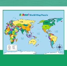 교육용 취미용 89피스 세계지도 퍼즐 스쿨 월드맵 지도 모양
