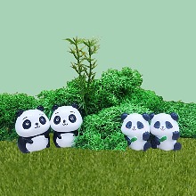 DIY공예 아트 만들기 꾸미기 자연환경 표현 미니어처 팬더 동물 인형 미니 팬더와 대나무6p